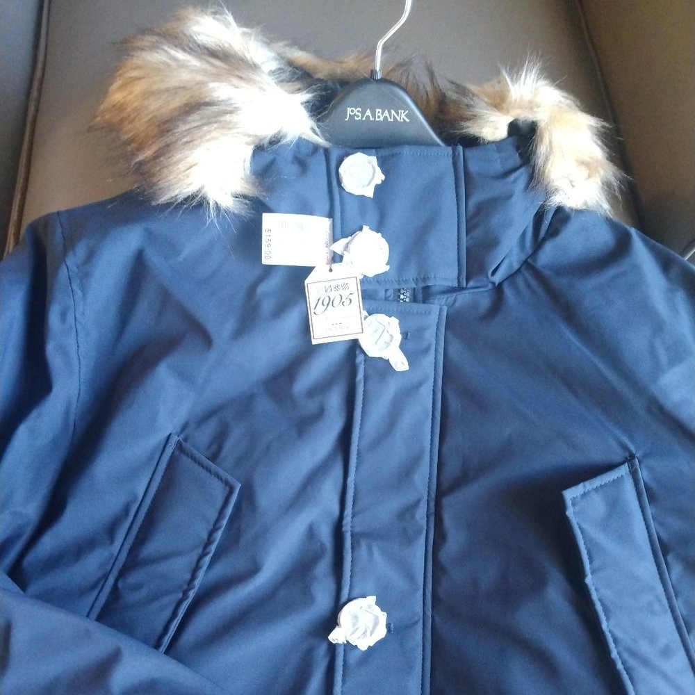 Jos A Bank Men's XL Blue Hooded Coat